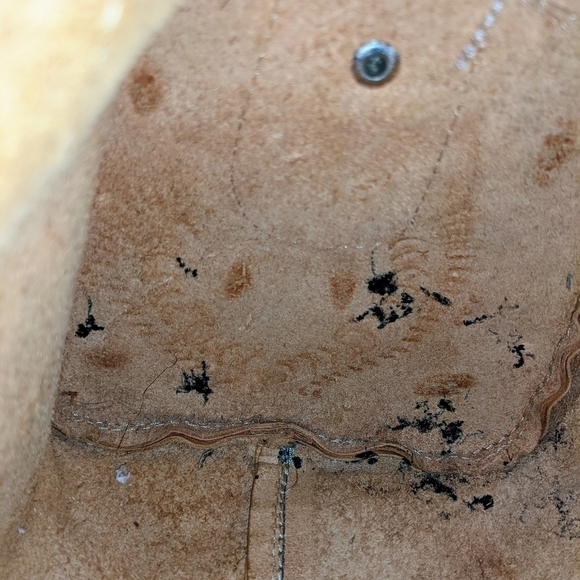 Genuine Leather Purse Hand Tooled Design Burnished with Detachable Strap - Picture 5 of 13